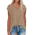 Aeguzox Tank Tops for Women Curved Hem Slub Cotton Cap Sleeve Waist-hip ...