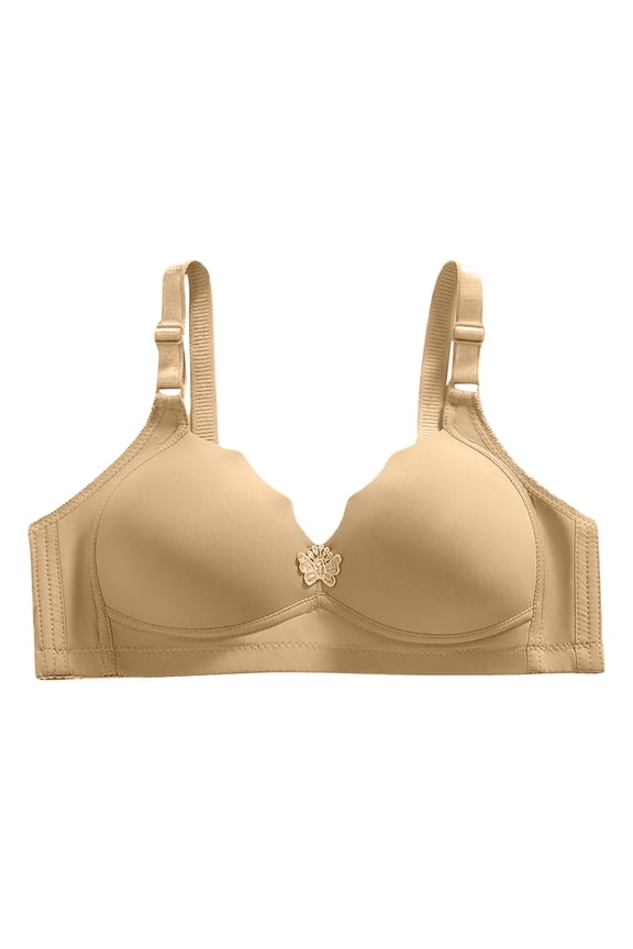 Womens Bras Smooth Surface Simple Cloud-Feel Wireless Seamless Push-Up,Sizes M-4XL