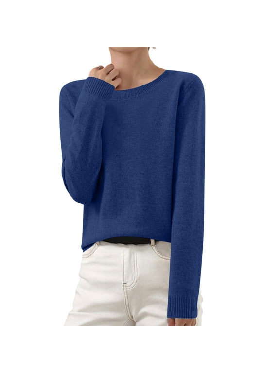 Womens Sweaters Long Sleeve Casual Tunic Tops Loose Fit Dressy Lightweight ,Size XS-2XL