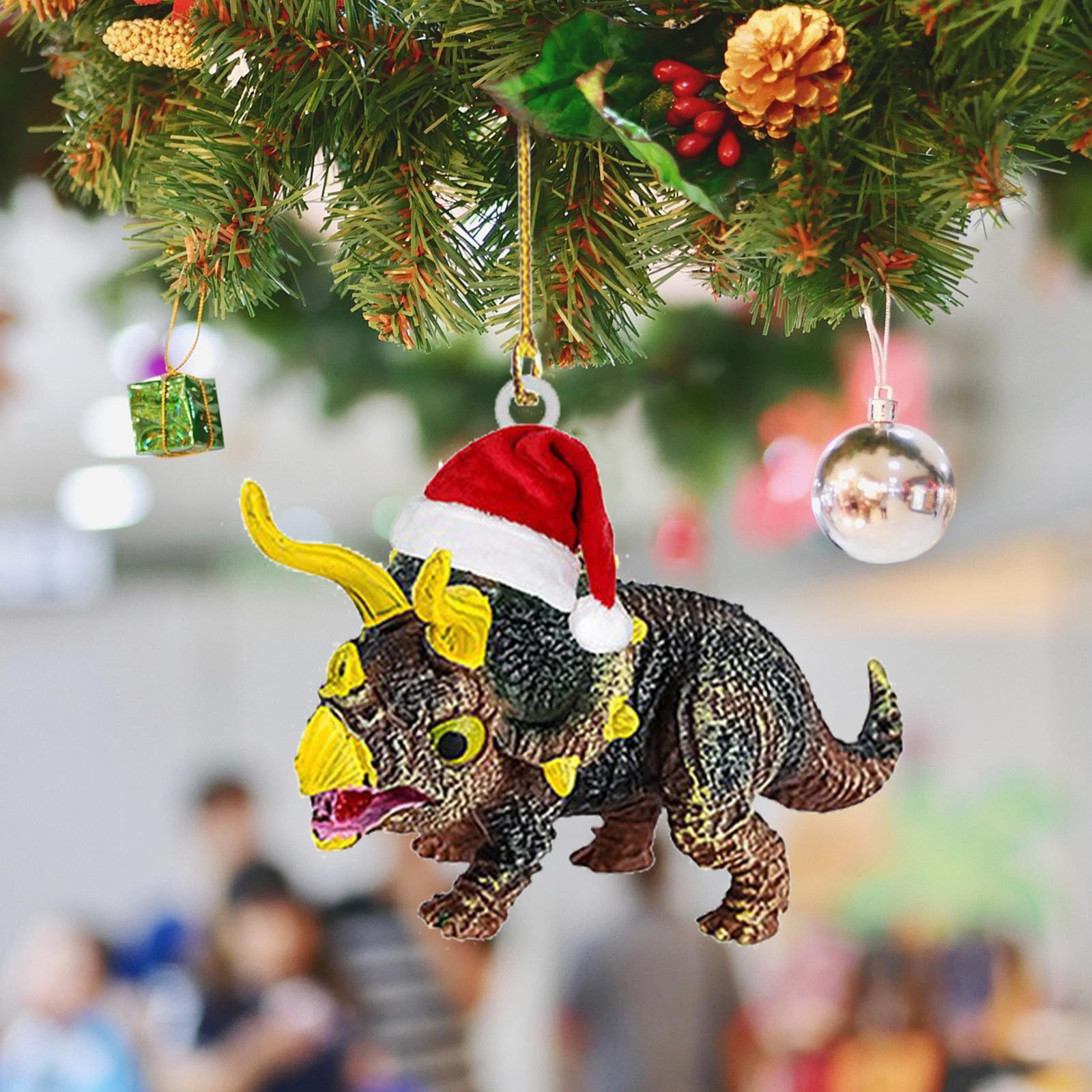 Aehas 2024 Bulk Christmas Tree Ornaments Dinosaur Flat Acrylic