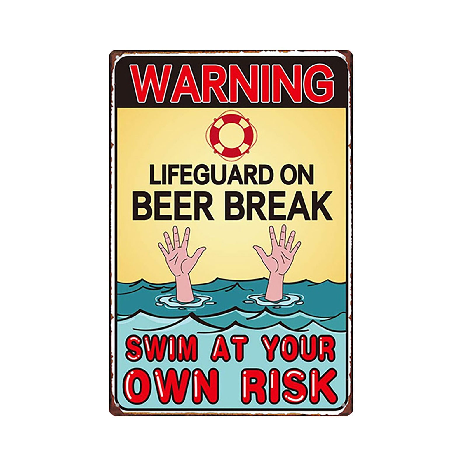 Aehas Clearance! Decorative Table Banner Tin Painting Swimming Pool