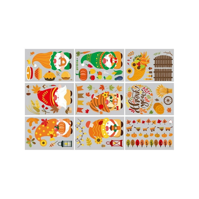 Aehas Clearance! Wall Stickers Thanksgiving Wall Stickers Faceless