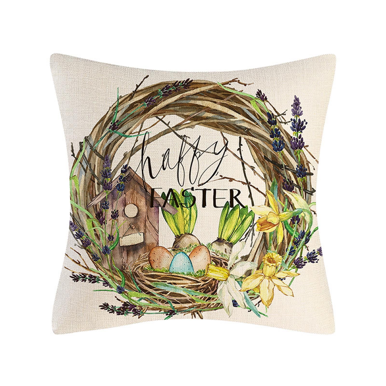 Aehas Pillowcase Clearance Sale！Rabbit Easter Day Pillow Cover Sofa