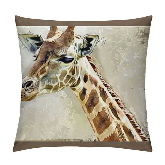 Aeiniweraabbcc SPPRANDOM Lumbar Throw Pillow Coverinches Festival Gifts Retro Lovely Wild Animals Giraffe Decorative Home Sofa Chair Car Throw Pillow Case Cushion Cover
