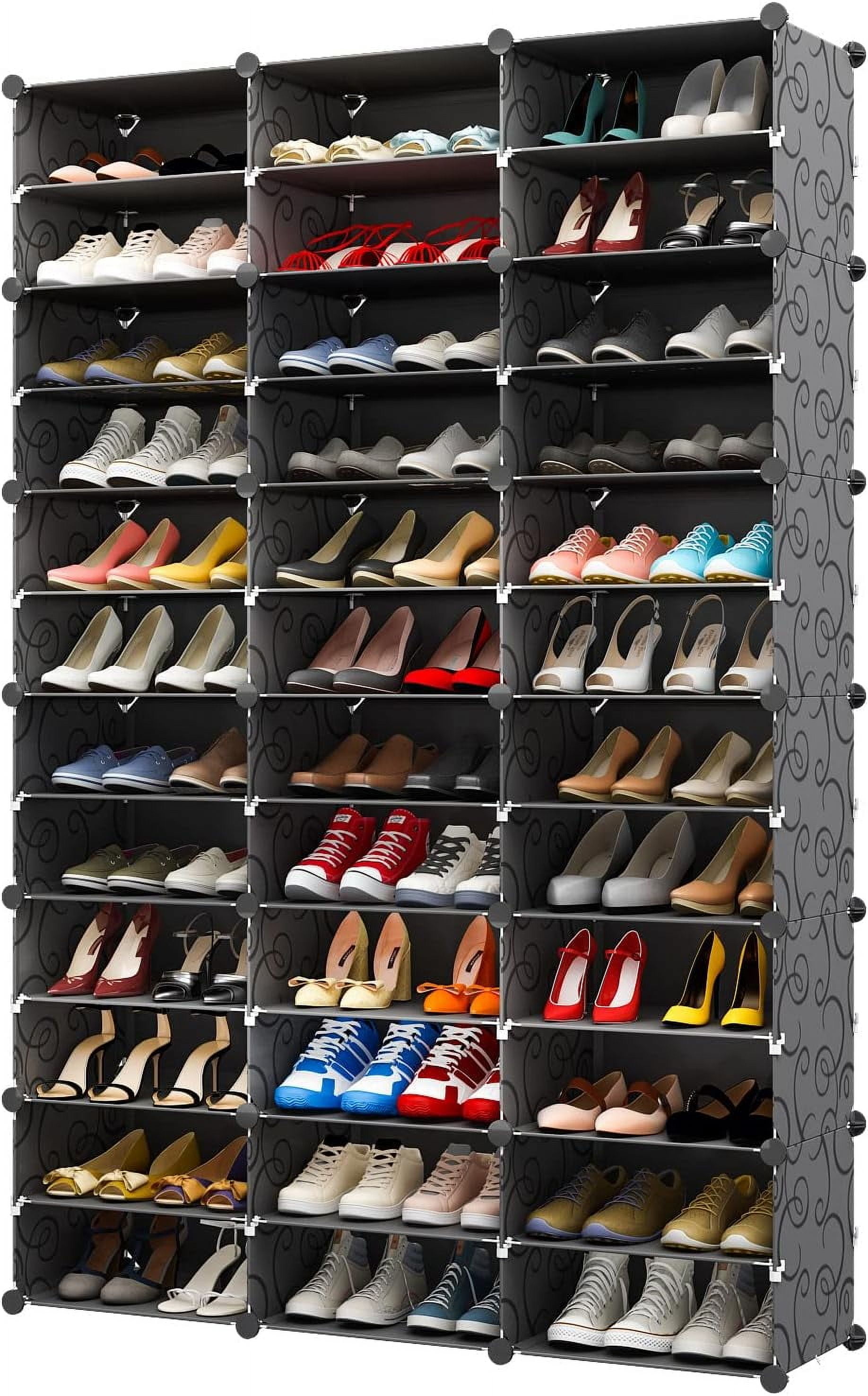 Aeitc Shoe Rack 72 Pairs Shoe Organizer Narrow Standing Stackable Shoe