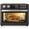 thumbnail image 1 of Air Fryer Toaster Oven Combo, 28Quart 12-in-1 Extra Large Countertop Convection Oven with LED Display, Toast, Roast, Bake, Reheat, Broil & Steam , 7 Accessories+Recipe, Black, 1 of 8
