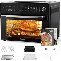 Aeitto®32-Quart PRO Large Air Fryer Oven| Toaster Oven Combo | with Rotisserie, Dehydrator and Full Accessories | 19-In-1 Digital Airfryer | Fit 13" Pizza, 9pcs Toast, 1800w, Black