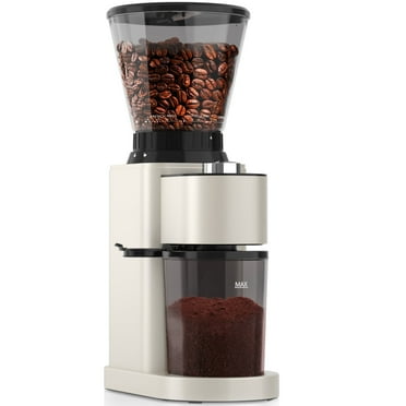 Aeitto Burr Coffee Grinder, Coffee Grinder Electric, Stainless Steel Coffee Bean Grinder, 24 Grind Settings, Espresso/Pour Over/Cold Brew/French Press Coffee Maker, Beige