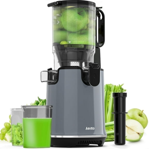 Aeitto Max5 250W Electric Juicer with Large 5.3"" Feed Chute, High Yield, 1.7L Capacity, Easy Cleaning, Gray