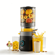 Aeitto EasePress Juicer, Juicer Machines with 5.9" Extra Wide Feed Chute, 3-IN-1 Strainers Juice & Sorbet & Nut Milk, Slow Masticating Juicer Easy to Clean, Powerful AC Brushless Motor