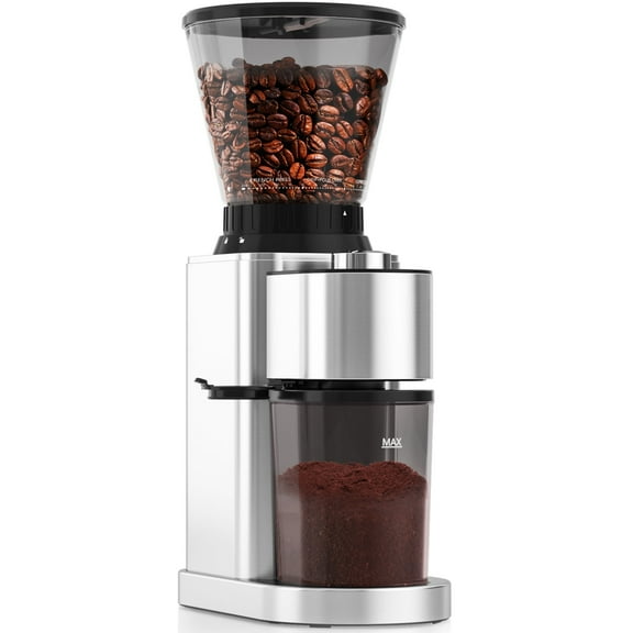 Aeitto Electric Automatic Espresso Grinder, Stainless Steel Conical Burr with 24 Grind Settings and Timer