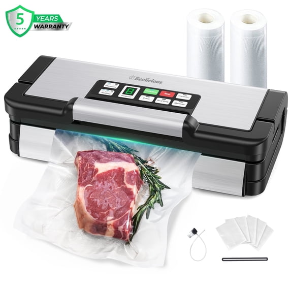 Aeitto Precision 130W Vacuum Sealer, with 10-in-1 Functions, Double Seal&Pump, Vacuum Sealer Machine for Food& Home Use, Built-in Cutter&Hose
