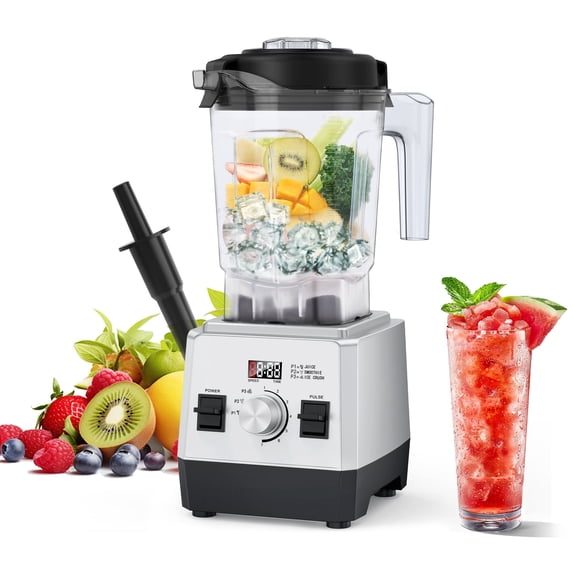 Aeitto 1800W Professional Blender for Kitchen, 2L Smart Blender for Smoothies, Ice Crush,7 Preset Programs, Digital Timer & Custom Speed Control Stainless Steel 6-Blade System