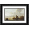 thumbnail image 1 of Aelbert Cuyp 2x Matted 24x20 Black Ornate Framed Art Print 'View of Dordrecht', 1 of 2