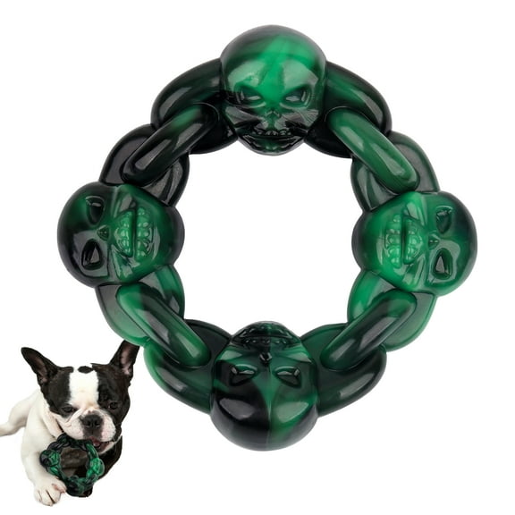 Aelflane Indestructible Dog Toys for Aggressive Chewers, Tough Dog Chew Toys for Medium Large Dogs,Durable Nylon Bone Toys,Bacon Flavor,Green