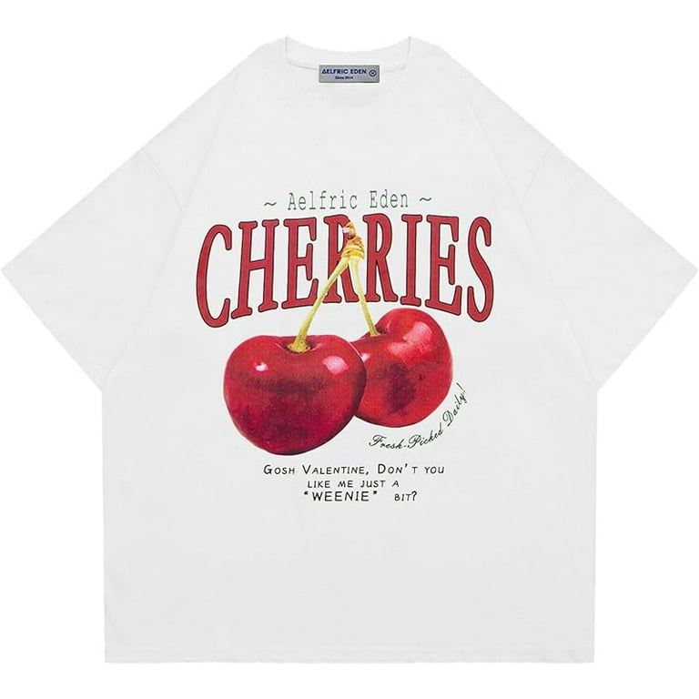 【Aelfric Eden】チェリープリントTシャツ●送関込 Aelfric Eden Oversized Graphic Tees Unisex Cherries Print T