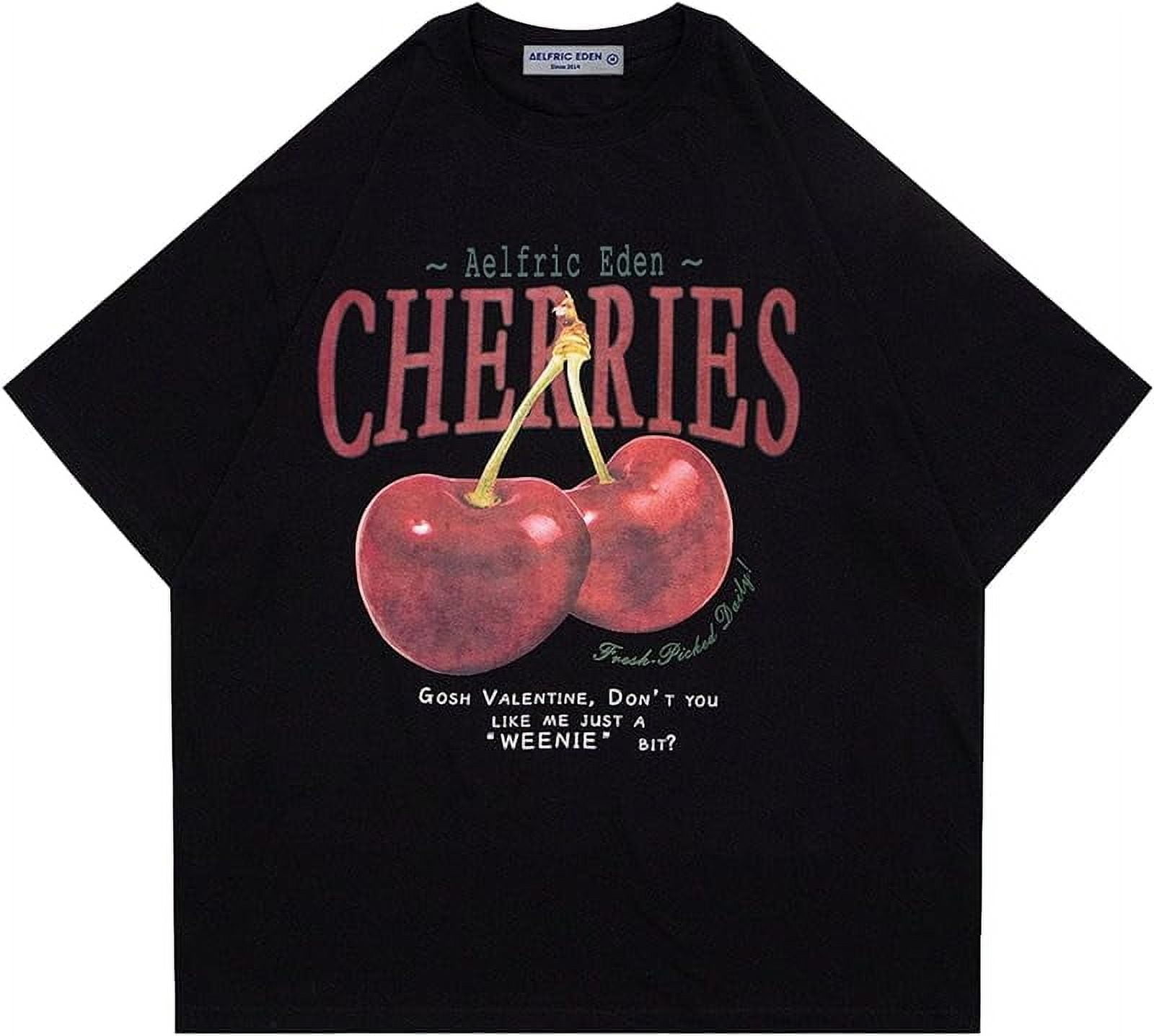 Aelfric Eden Oversized Graphic Tees Unisex Cherries Print T