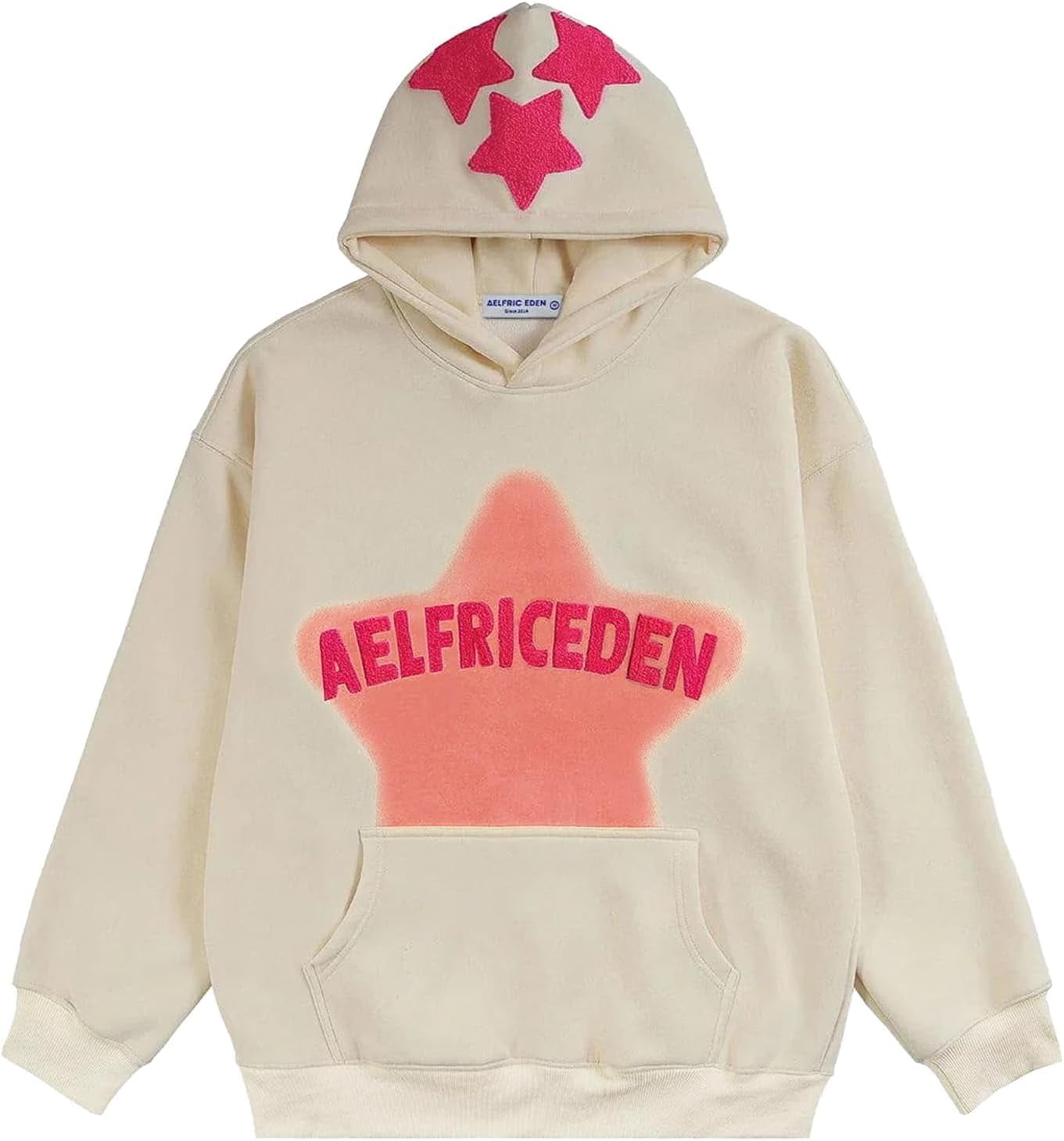 ◆Aelfric Eden◆Curved ZIP UP Pullover フードパーカー 送料込 Aelfric Eden Womens Graphic Hoodies Pink Star Print Hoodie
