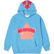 SIDIWEN Aelfric Eden Womens Graphic Hoodies Pink Star Print Hoodie Unisex Oversized Hoodies Long Sleeve Pocket Pullover