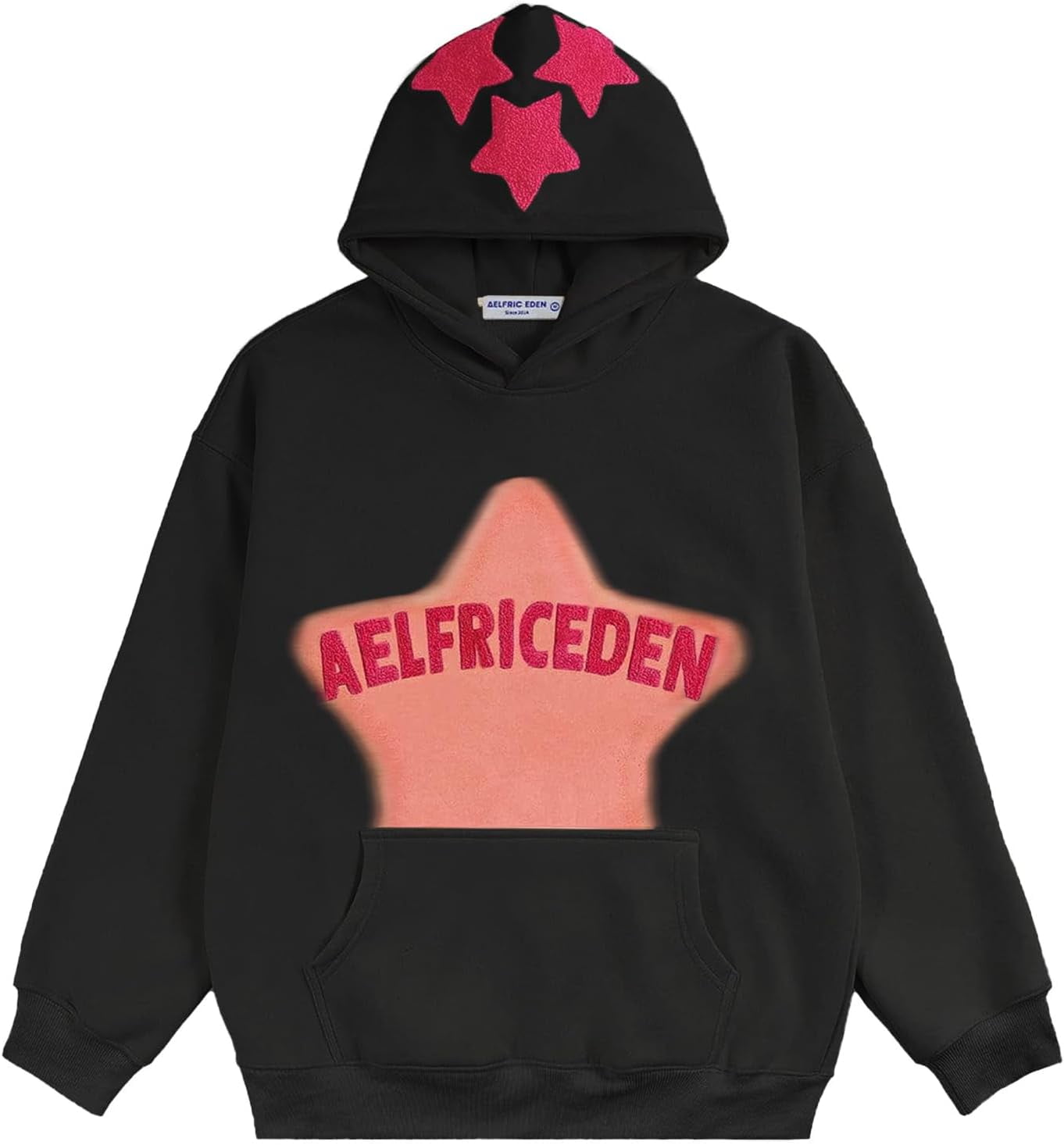 Aelfric Eden Womens Graphic Hoodies Pink Star Print Hoodie