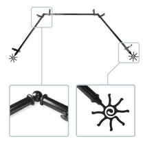 Aelia 13/16" Bay Window curtain rod 20"-36", 38"-72" - Black,(ABay-60-2)