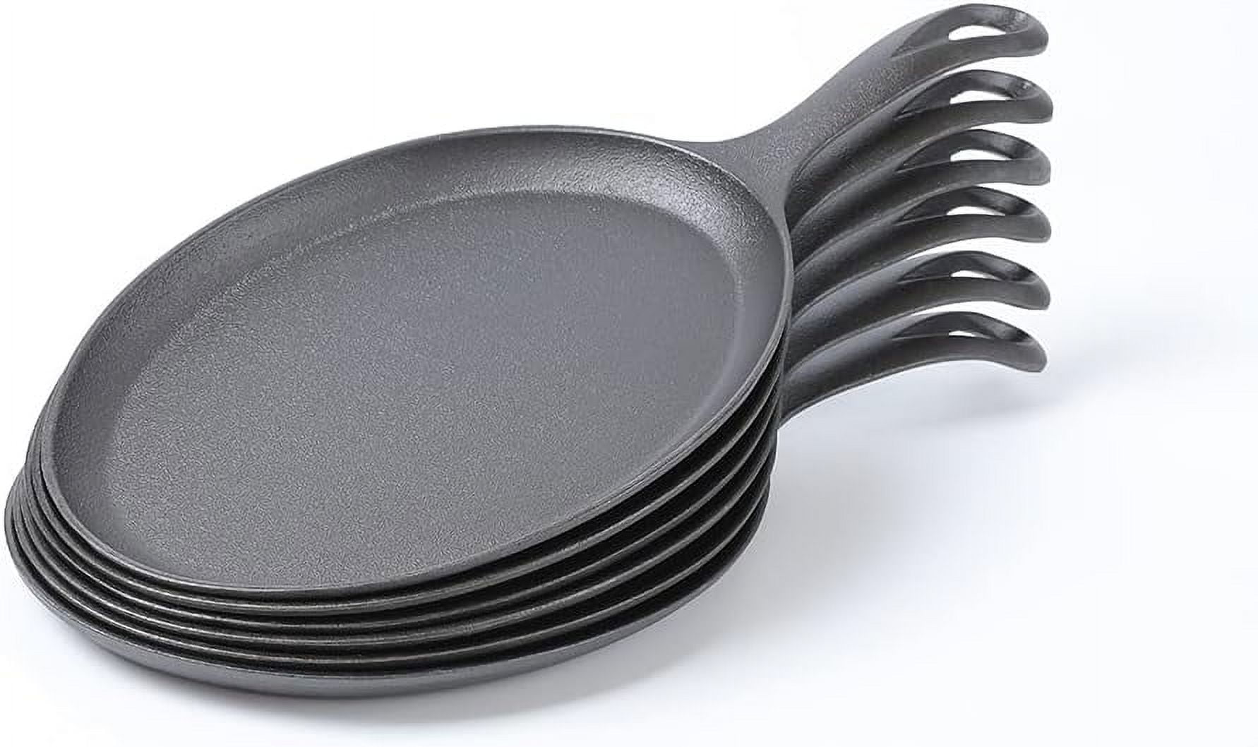 Aelkan Cast Iron Fajita Plate Sizzler Pan, Preseasoned Cast Iron