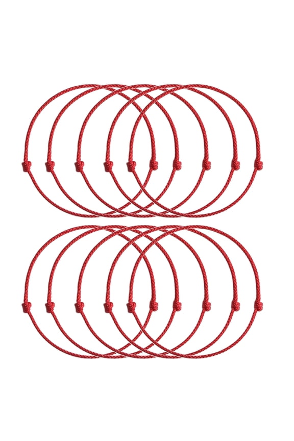 10 Pcs Fashion Red String Bracelet Simple Thin Rope Bracelet for Women Girls