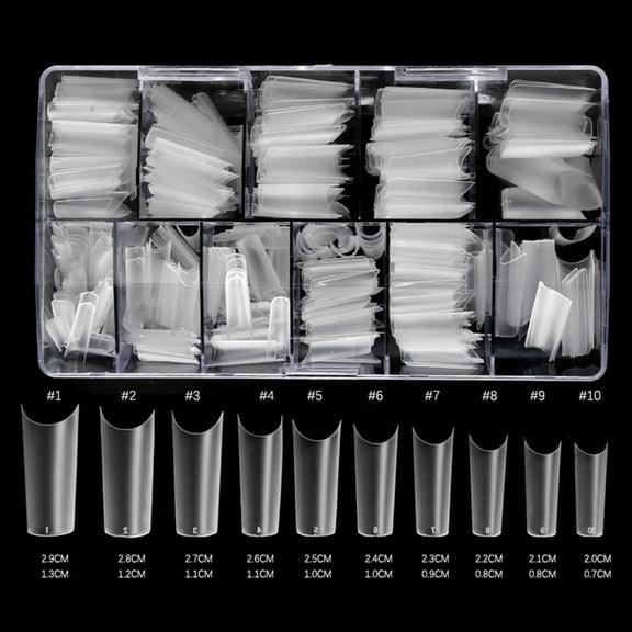 Aellinatey 10 Sizes False Nail Matte Nail Tips Half/Full Cover Long False Nail