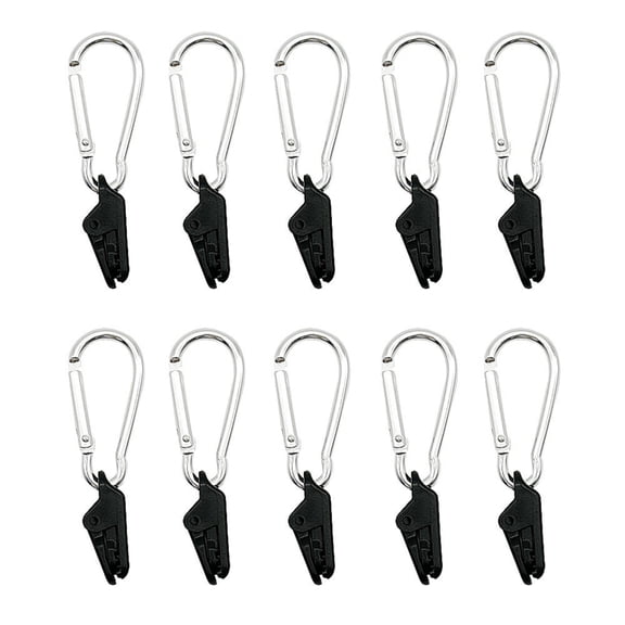 Aellinatey 10Pcs Camping Tent Tighten Lock Grip Clamp with Carabiner for Outdoor Camping