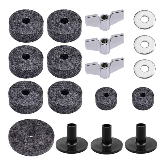 Aellinatey 18Pcs/Set Drum Felts Pad Anti-Scratch Protect Cymbal Compact Felt Pad