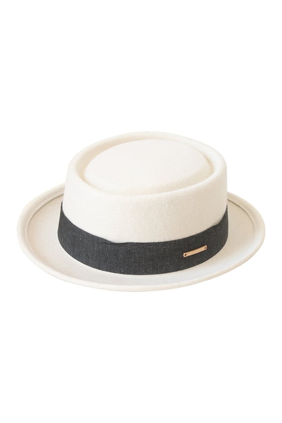 1920s Woolen Cap Flat Top Hat Hippies Cap Wide Brim Fedora Stage Show Headwear