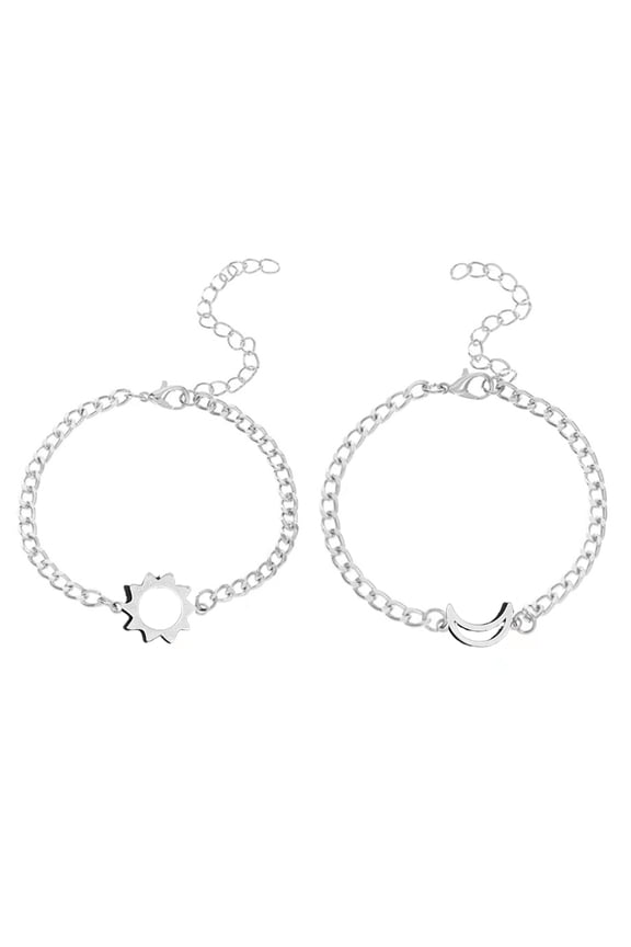 2 Pcs Hollow Love Heart Sun Moon Friend Card Bracelets Friendship Bracelets