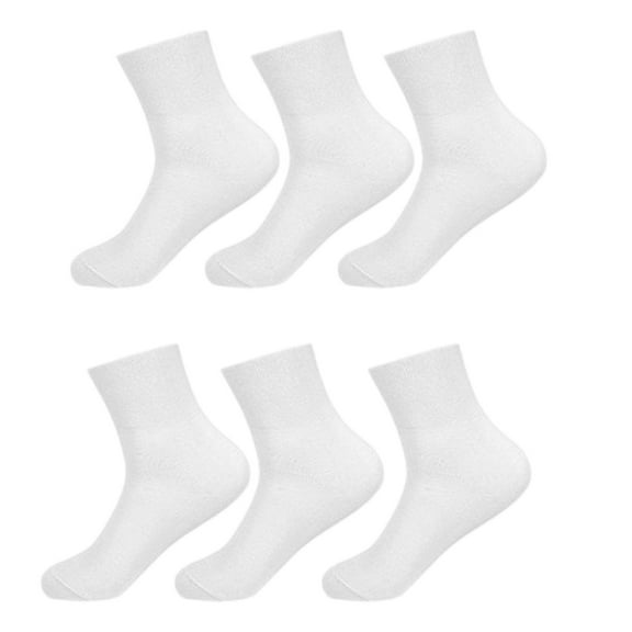 Aellinatey 3 Pair Diabetic Ankle Socks No Binding Top Stretched Loose Cotton Crew Socks