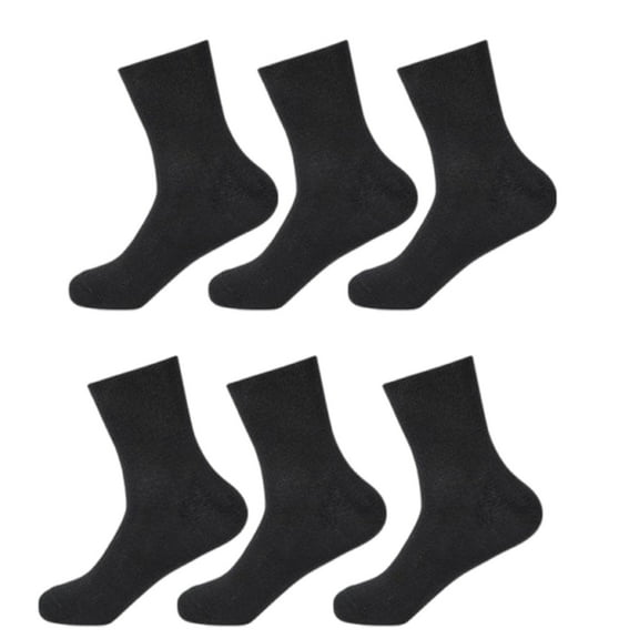 Aellinatey 3 Pair Diabetic Ankle Socks No Binding Top Stretched Loose Cotton Crew Socks