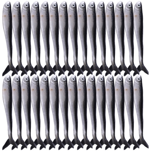 Aellinatey 30Pcs Simulation Loach Baits with Paddle Tail Soft Slow Floating Swimming Lures Soft Lures Artifical Lures with Box Set