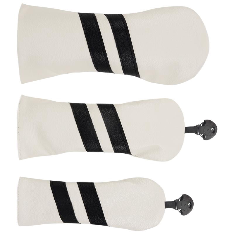 Aellinatey 3Pcs Waterproofs PU Leather Golfs Club Head Cover Replacement Driver Headcover