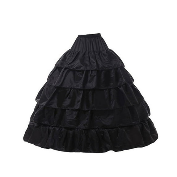 Aellinatey 5-layer Lotus Leaf Skirt Bride Wedding Dress Petticoat Lolita Drawstring Adjusta