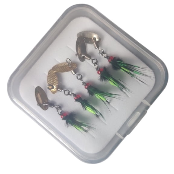 Aellinatey 5Pcs Fly Fishing Swimbait Rotating Sequins Lures Artificial Fishing Lures