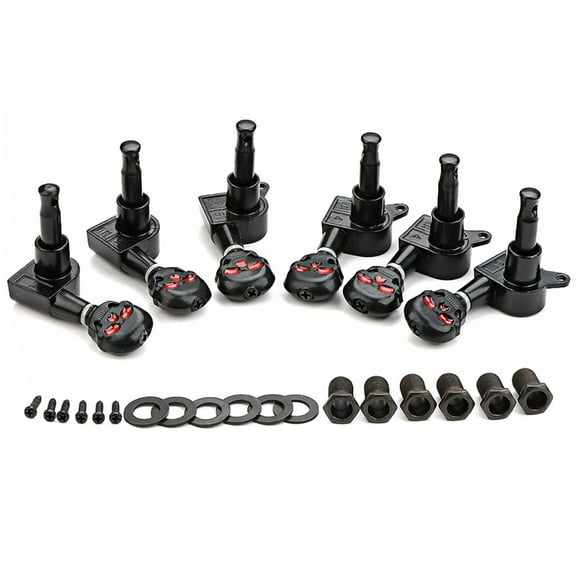 Aellinatey 6Pcs Skull Button Tuning Pegs Keys Tuner Machine Heads Knob Guitar Part