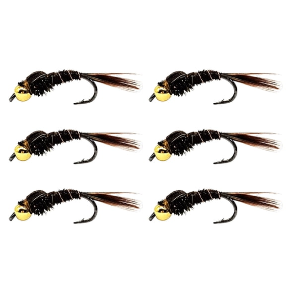Aellinatey 6pcs Pheasant Tail Fly Baits With Strong Barbed Hook Suitable For Various Water Conditions