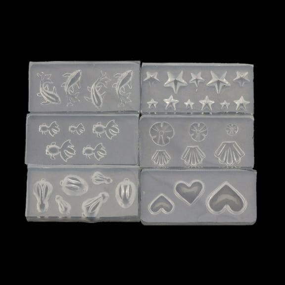 Aellinatey 6x Earring Resin Molds Rabbit Star Fish Shape Jewelry Epoxy Silicone Molds