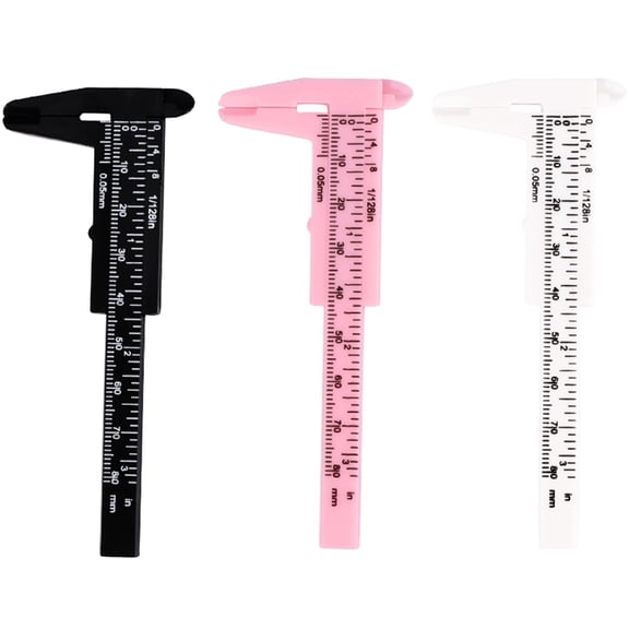 Aellinatey 80mm Plastic Eyebrow Measuring Ruler Brow Mapping Vernier Brow Makeup Tool