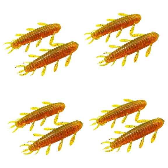 Aellinatey 8Pcs Bass Fishing Wacky Rigs Plastic Lures Soft Worms Wacky Rigs Worms Baits