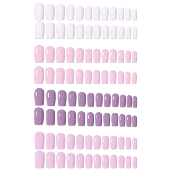 Aellinatey 96pcs Medium Length Coffin Ballet Matte Nails Full Cover Long Acrylic Tips
