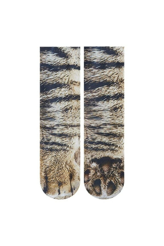 Adult Funny Animal Paws Socks for Cat Tiger Dog Leopard Claw 3D Print Crew Hosie
