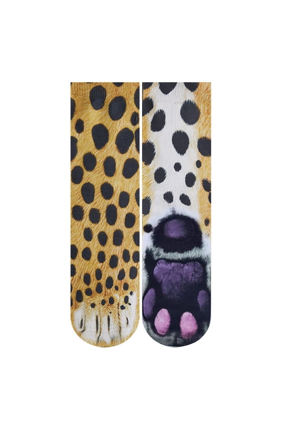 Adult Funny Animal Paws Socks for Cat Tiger Dog Leopard Claw 3D Print Crew Hosie