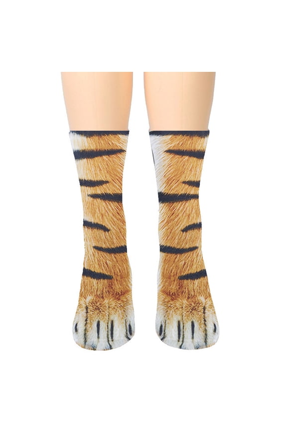 Adult Funny Animal Paws Socks for Cat Tiger Dog Leopard Claw 3D Print Crew Hosie