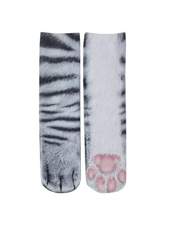 Adult Funny Animal Paws Socks for Cat Tiger Dog Leopard Claw 3D Print Crew Hosie