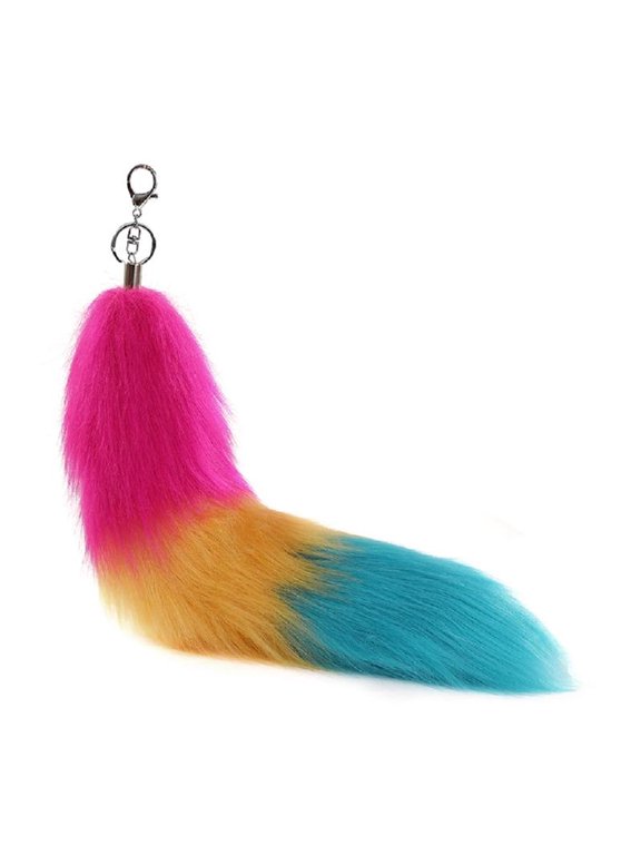 Animal Tail Keychain Faux Furs Tail Pendant Long Tail Pendant Charms Keyring