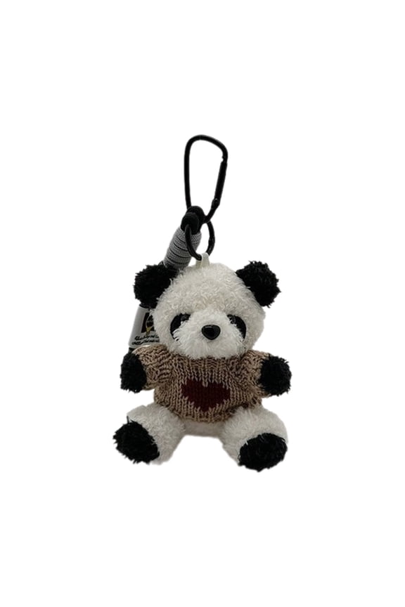 Bear Model Keychain Pilot Panda Keyring Plush Keychains Accessory for Women Men